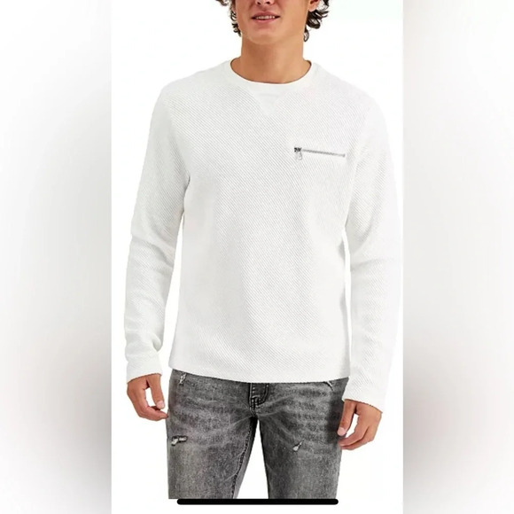 INC INTERNATIONAL CONCEPTS crew neck long sleeve zipper chest pocket NEW size XL - Picture 1 of 13